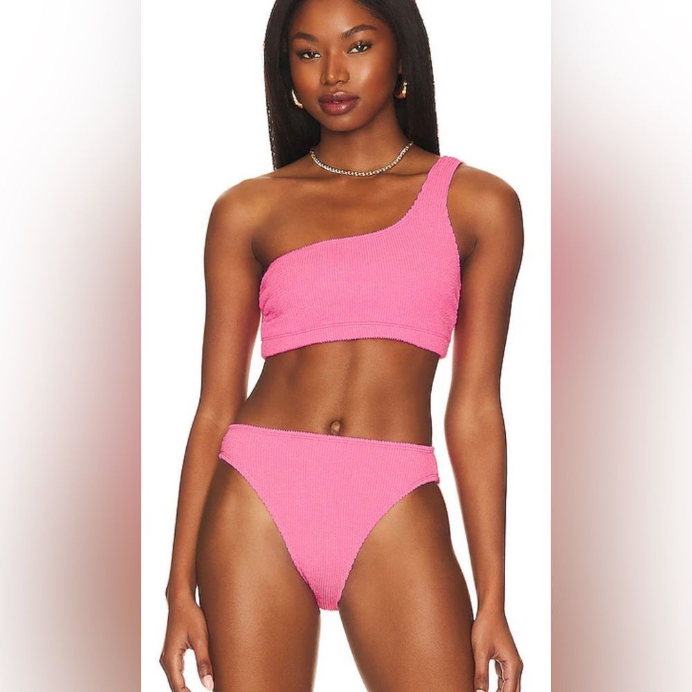 Good American Always Fits Bikini Set One Shoulder/Bandeau Top & Bottom Size S/M